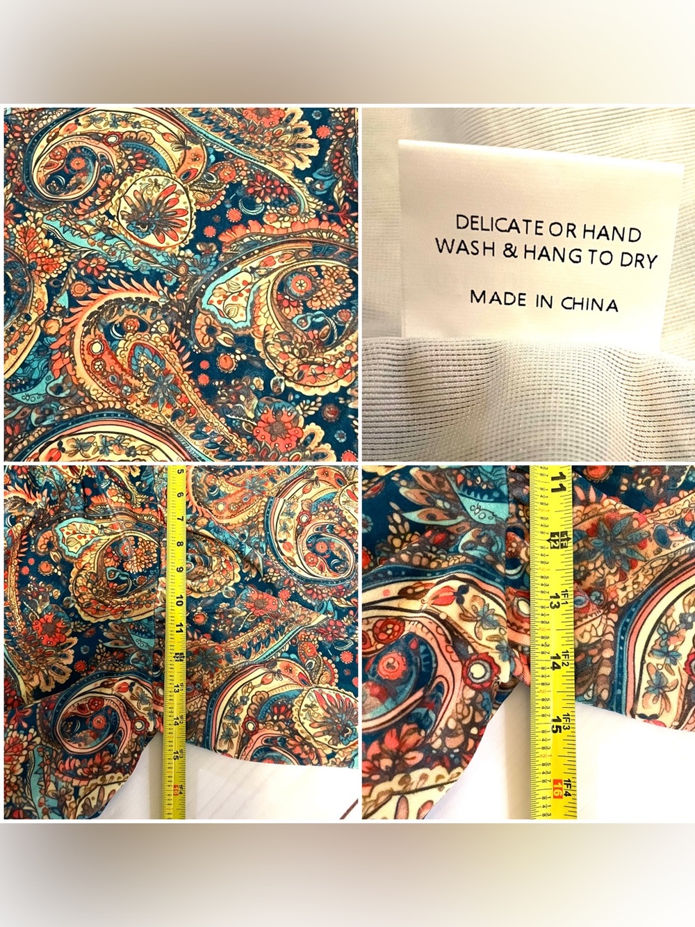 Paisley Print Velour Blouse XL - Picture 8 of 16